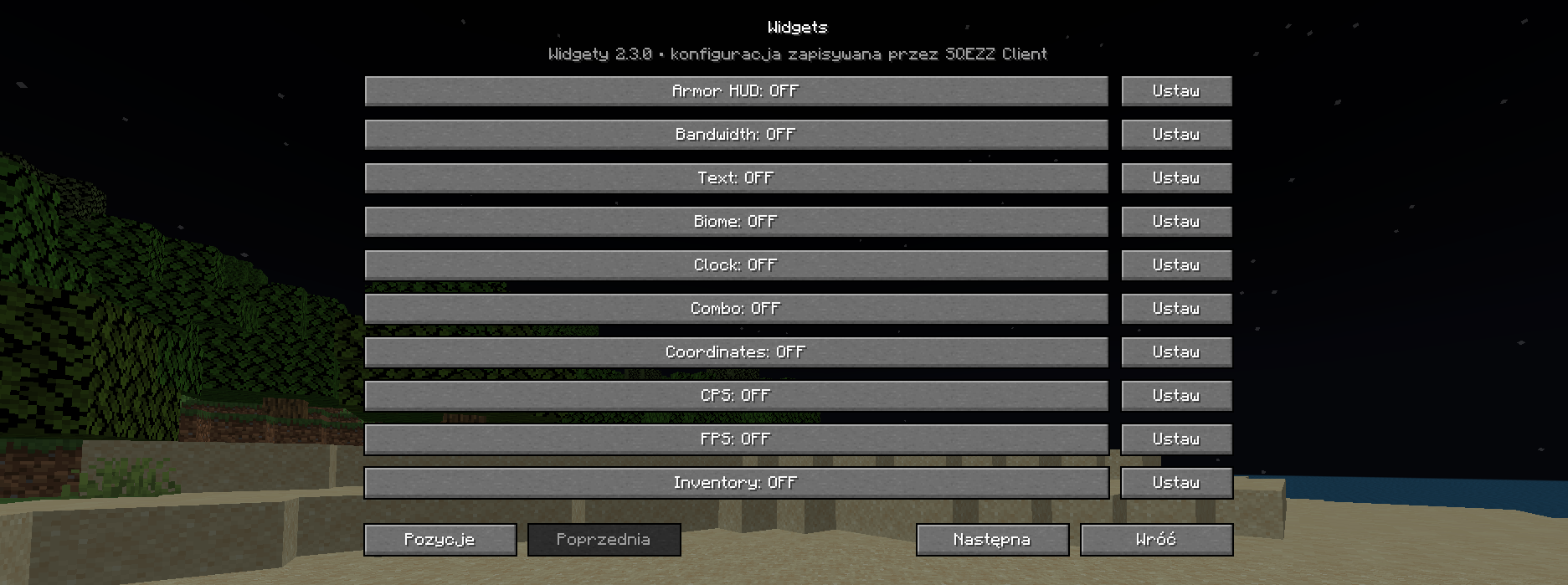 Sqezz widgets panel