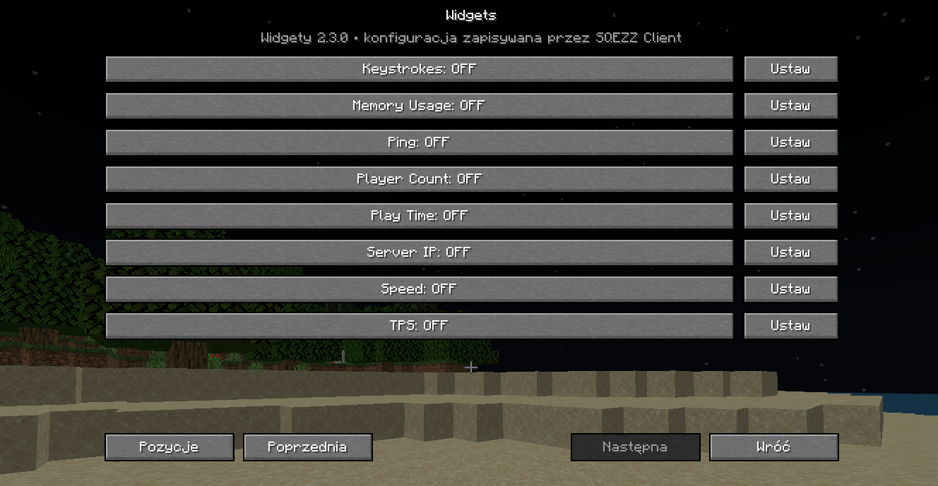 Widgets second panel preview